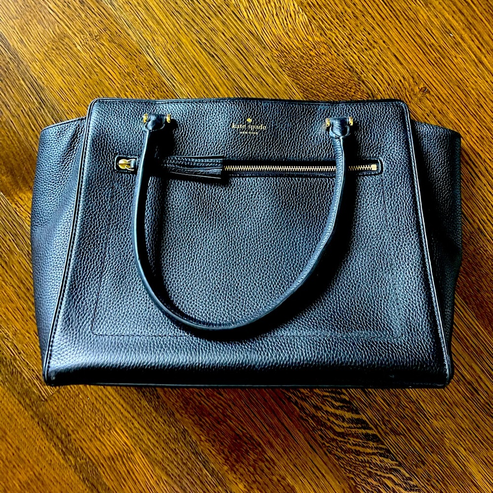 Kate Spade Black Pebbled work tote